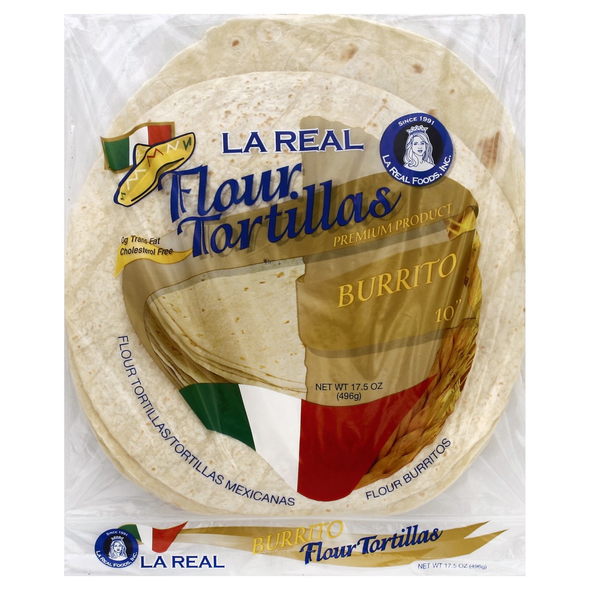 slide 2 of 7, La Real Tortilla Flour 10In 20 Oz, 20 oz