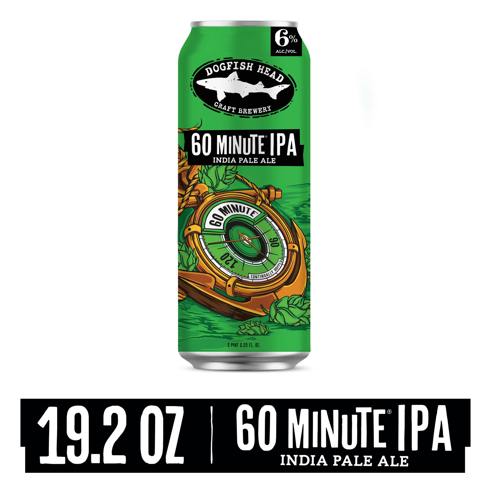 slide 1 of 7, Dogfish Head Beer 60 Minute IPA (19.2 fl. oz. Can), 19.2 oz