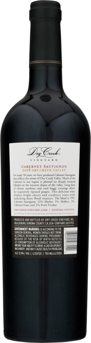 slide 11 of 12, Dry Creek Vineyard Cabernt Sauvgnon Wine, 750 ml