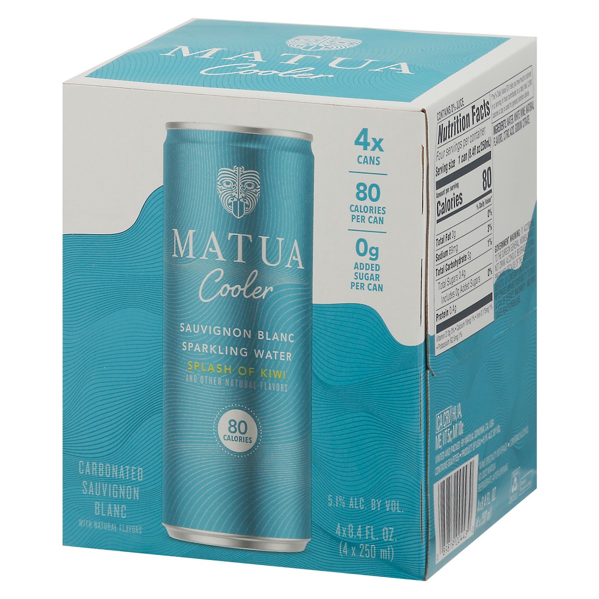 slide 6 of 9, Matua Cooler Sparkling Water Splash of Kiwi Sauvignon Blanc 4 - 8.4 fl oz Cans, 250 ml