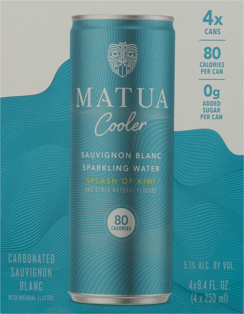slide 5 of 9, Matua Cooler Sparkling Water Splash of Kiwi Sauvignon Blanc 4 - 8.4 fl oz Cans, 250 ml