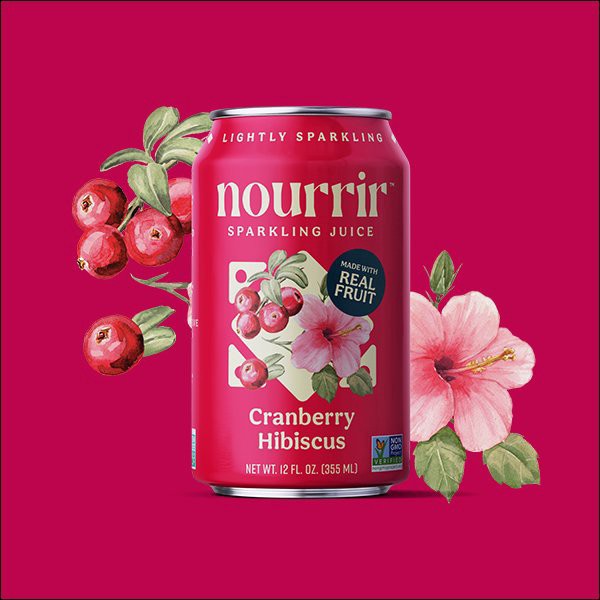 slide 1 of 1, Nourrir Sparkling Juice Cranberry Hibiscus, 12 fl oz