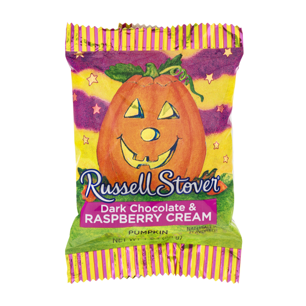 slide 1 of 1, Russell Stover Dark Chocolate & Raspberry Cream Pumpkin, 1 oz