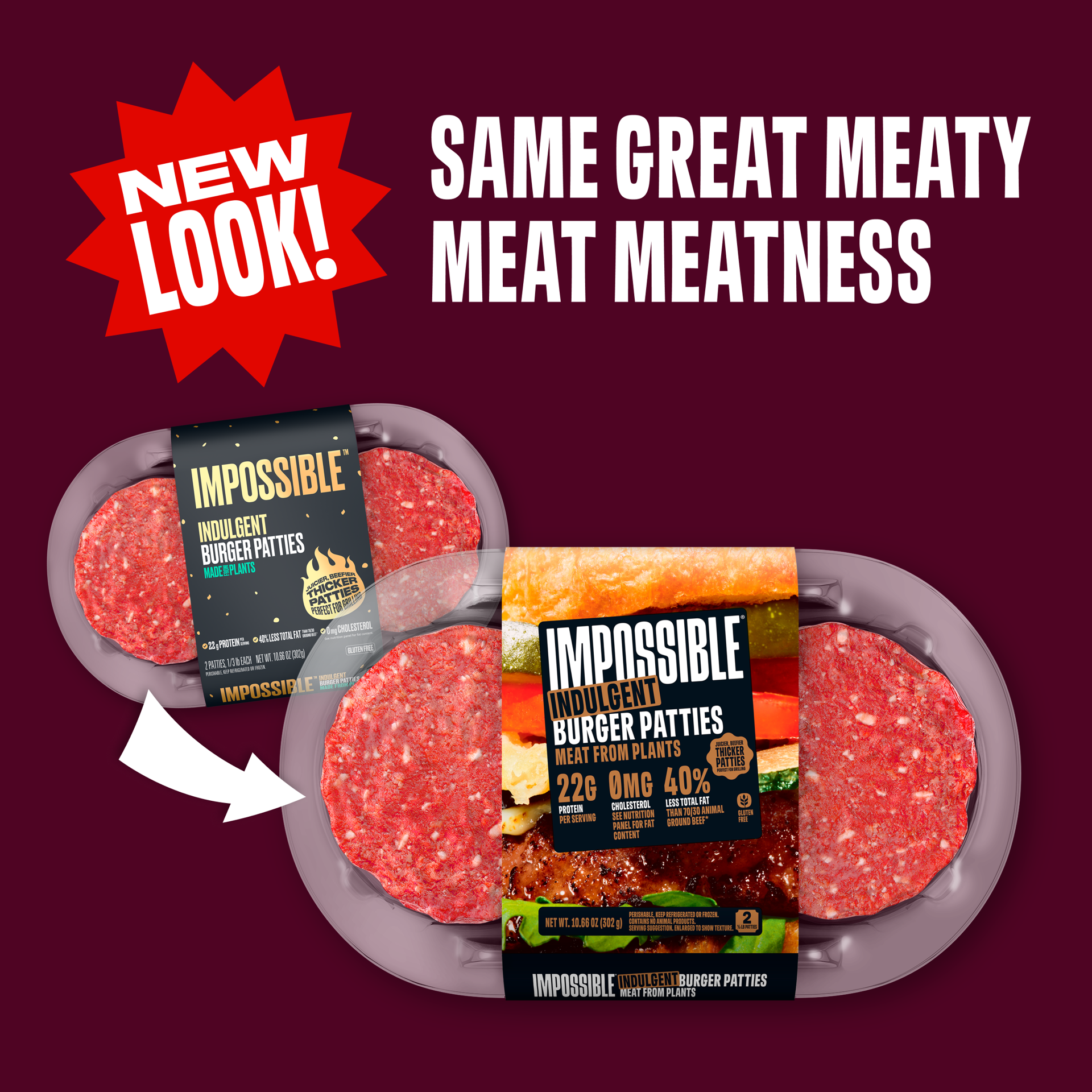 slide 2 of 5, Impossible Plant-based burger patties, 10.66 oz