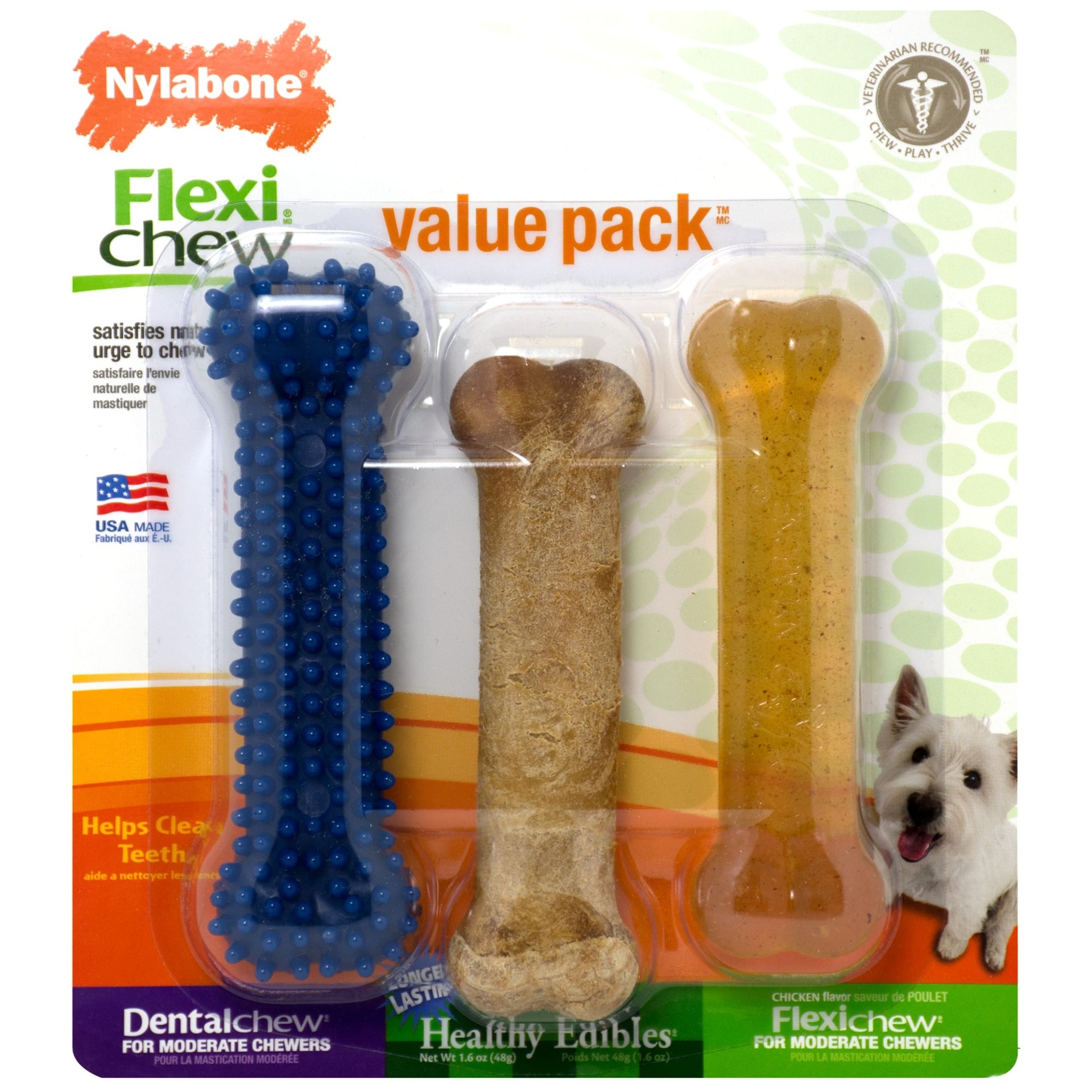 slide 1 of 1, Nylabone Regular Variety, 1 ct