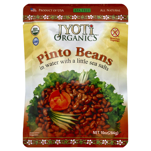 slide 1 of 1, Jyoti Organics Pinto Beans In Water With A Little Sea Salts, 10 oz