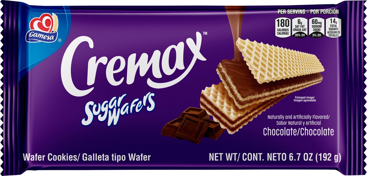 slide 3 of 3, Gamesa Cremax Chocolate Sugar Wafers 6.7 oz Wrapper, 6.8 oz
