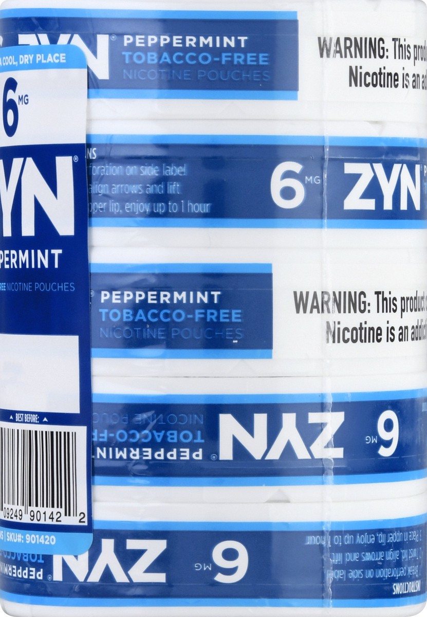 slide 4 of 10, ZYN 6 mg Peppermint Nicotine Pouches 5 ea, 