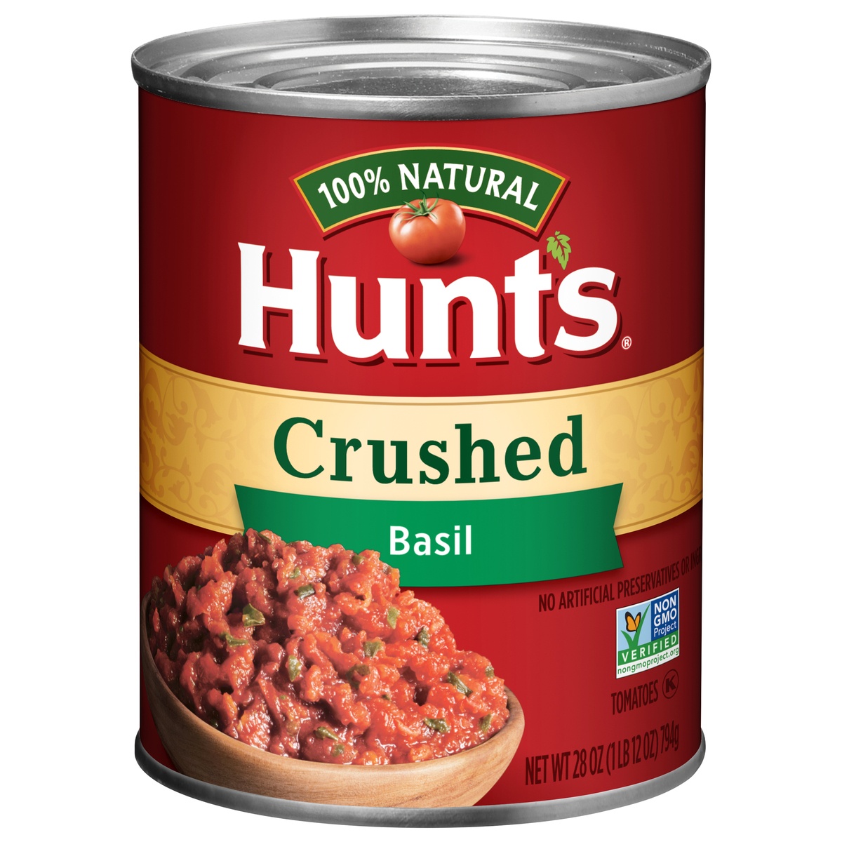 slide 1 of 1, Hunt's Basil Crushed Tomatoes, 28 oz
