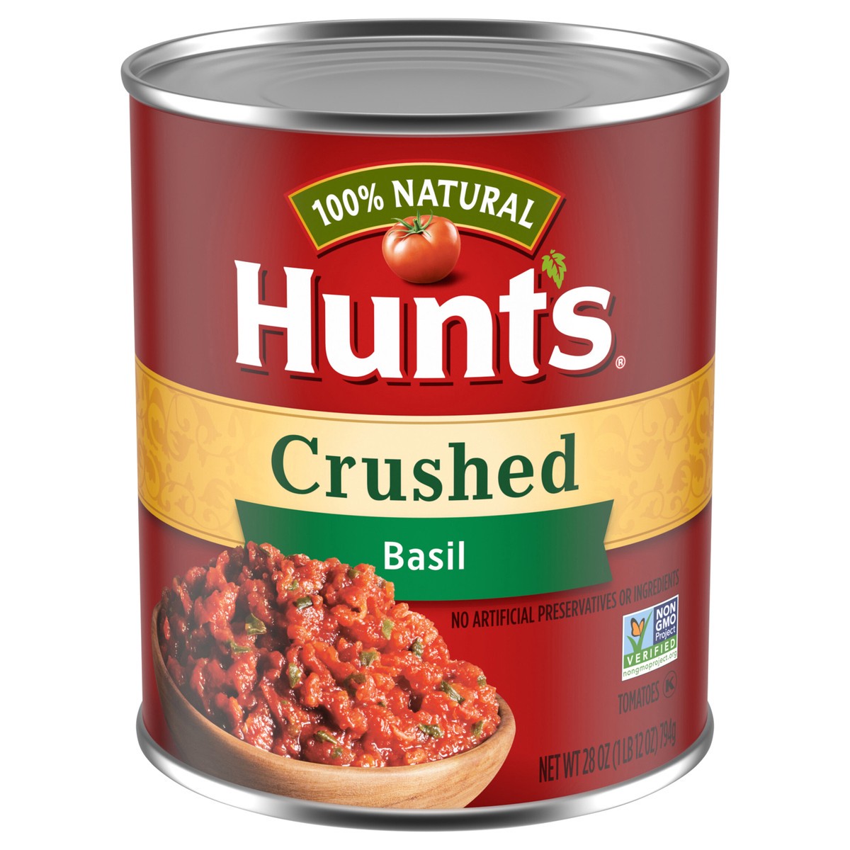 slide 1 of 5, Hunt's Crushed Tomatoes with Basil, 28 oz., 28 oz