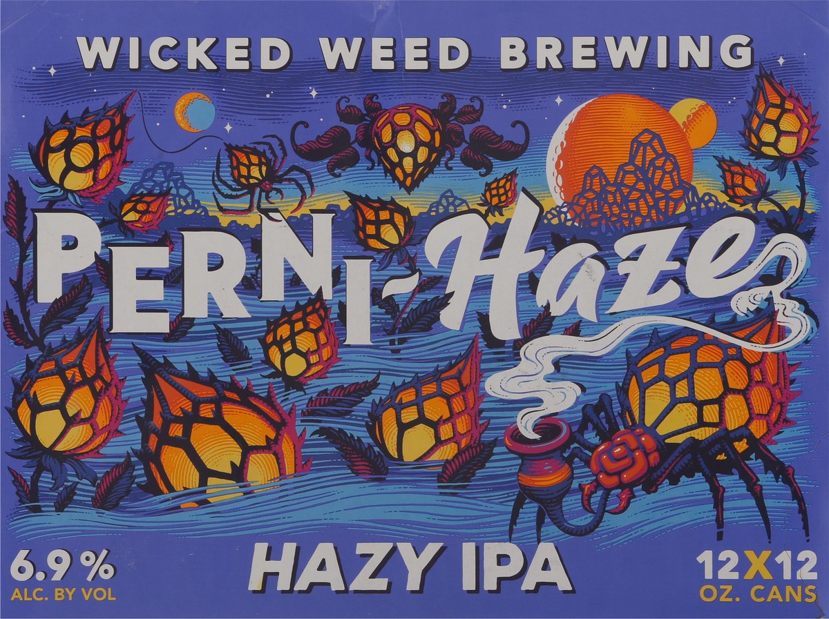slide 2 of 9, Wicked Weed Brewing Perni-Haze Hazy IPA, 12 pack 12 fl. oz. cans, 144 fl oz