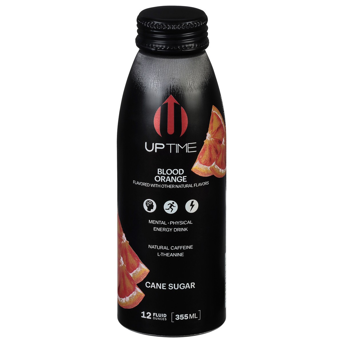 slide 1 of 9, UPTIME Energy Blood Orange Cane Sugar Energy Drink, 12 oz