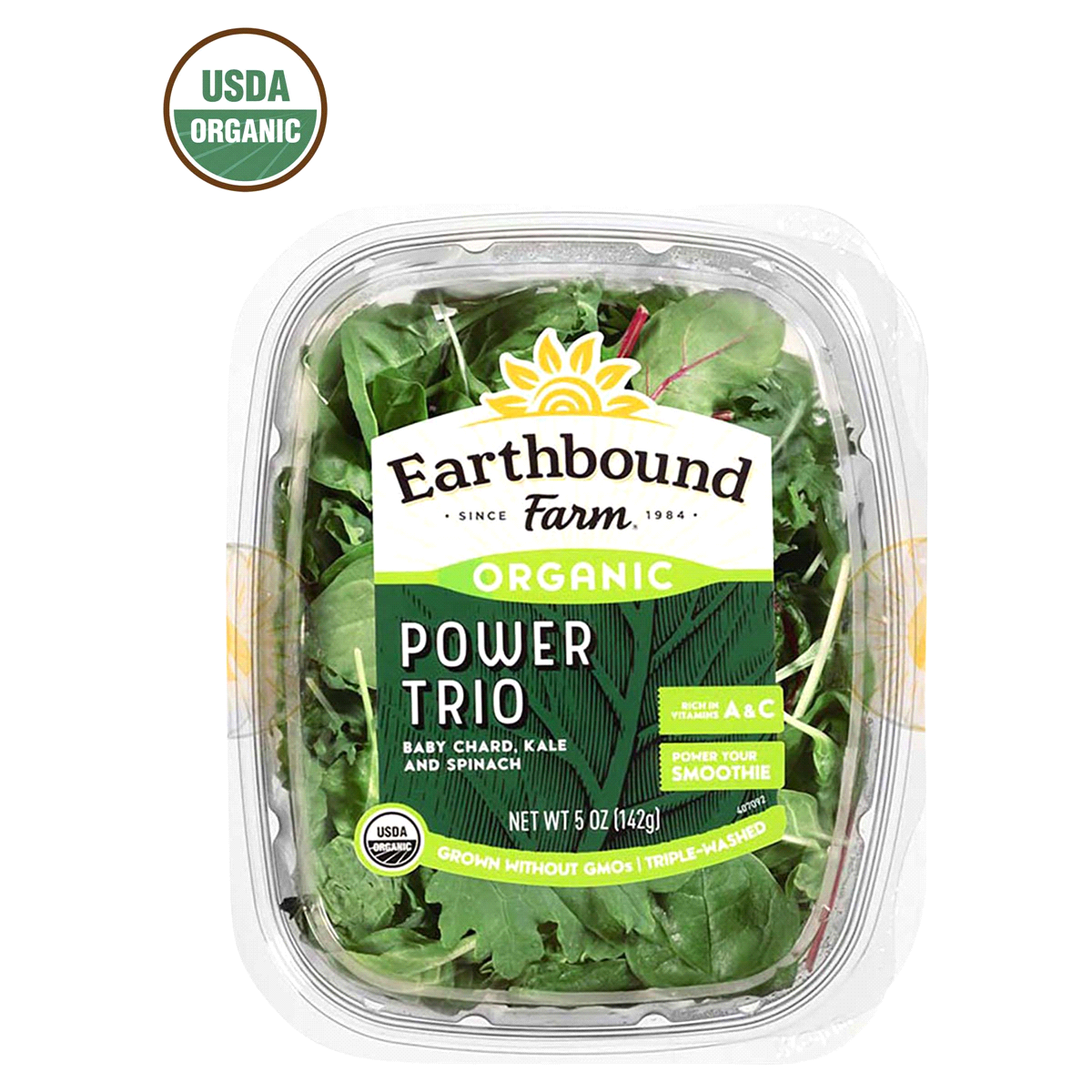 slide 1 of 9, Earthbound Farm Organic Deep Green Blends Power Greens, 5 oz