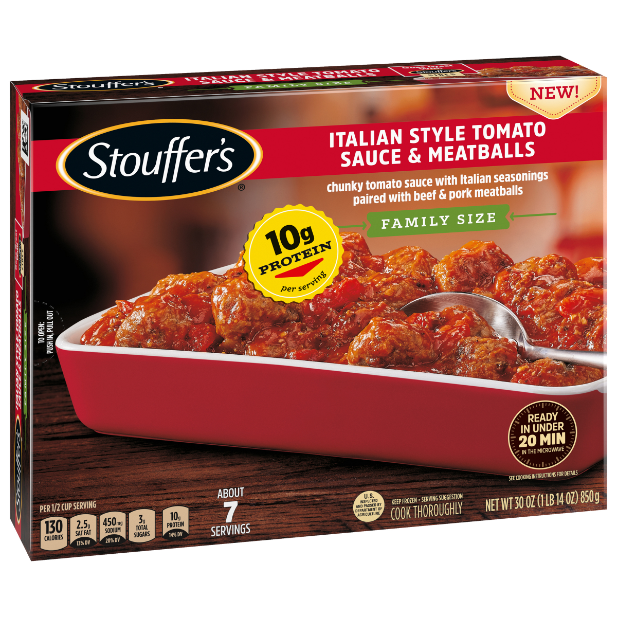 slide 2 of 29, Stouffer's Stouffer''s Italian Style Tomato Sauce & Meatballs, Family Size, Frozen Meatballs, 30 oz