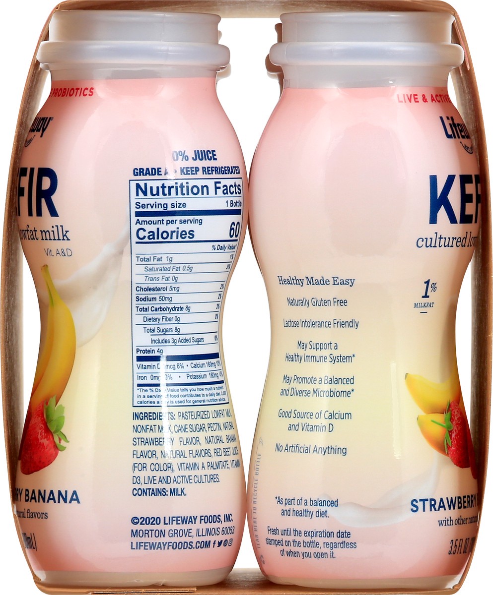 slide 13 of 13, Lifeway 6 Pack Strawberry Banana Kefir 6 ea, 6 ct