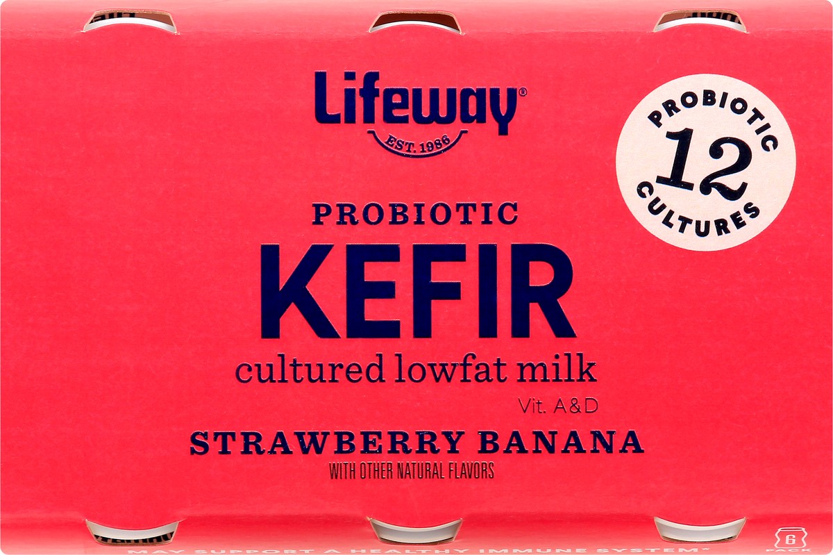 slide 9 of 13, Lifeway 6 Pack Strawberry Banana Kefir 6 ea, 6 ct