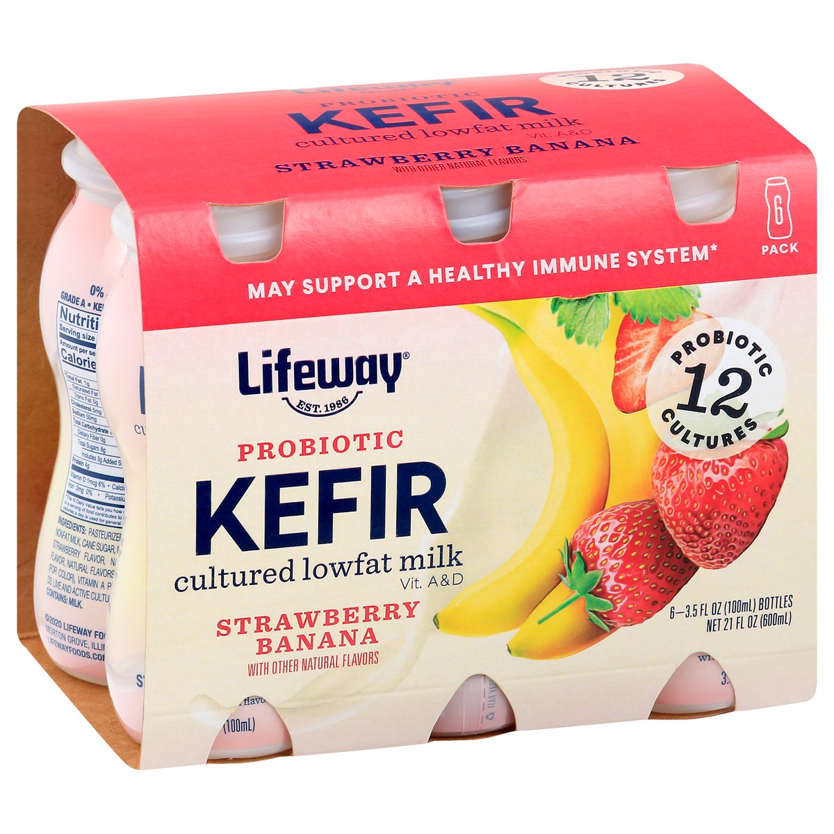 slide 4 of 13, Lifeway 6 Pack Strawberry Banana Kefir 6 ea, 6 ct