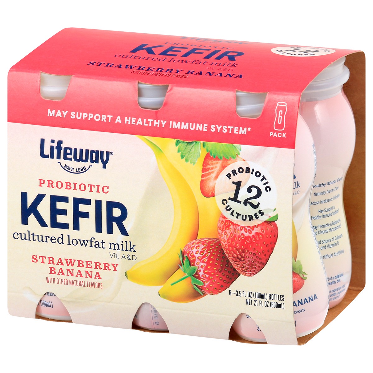 slide 11 of 13, Lifeway 6 Pack Strawberry Banana Kefir 6 ea, 6 ct