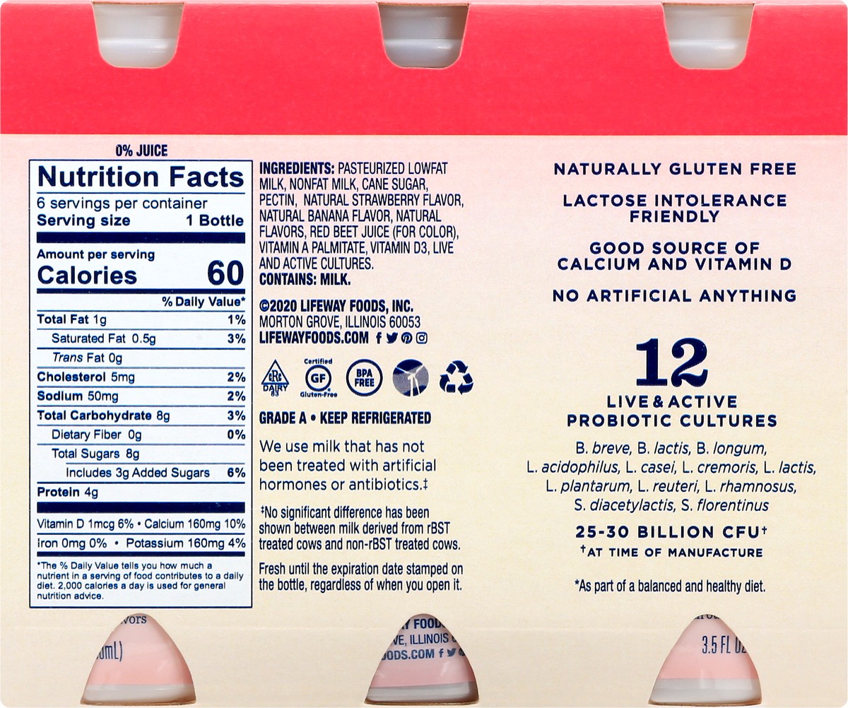 slide 12 of 13, Lifeway 6 Pack Strawberry Banana Kefir 6 ea, 6 ct