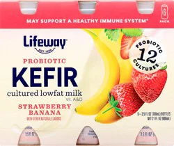 Lifeway 6 Pack Strawberry Banana Kefir 6 ea