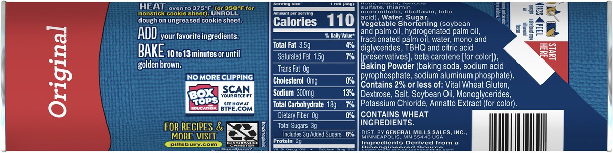 slide 11 of 14, Pillsbury Dough Sheet, Original Crescent, Refrigerated Canned Pastry Dough, 1 Sheet, 8 oz, 8 oz