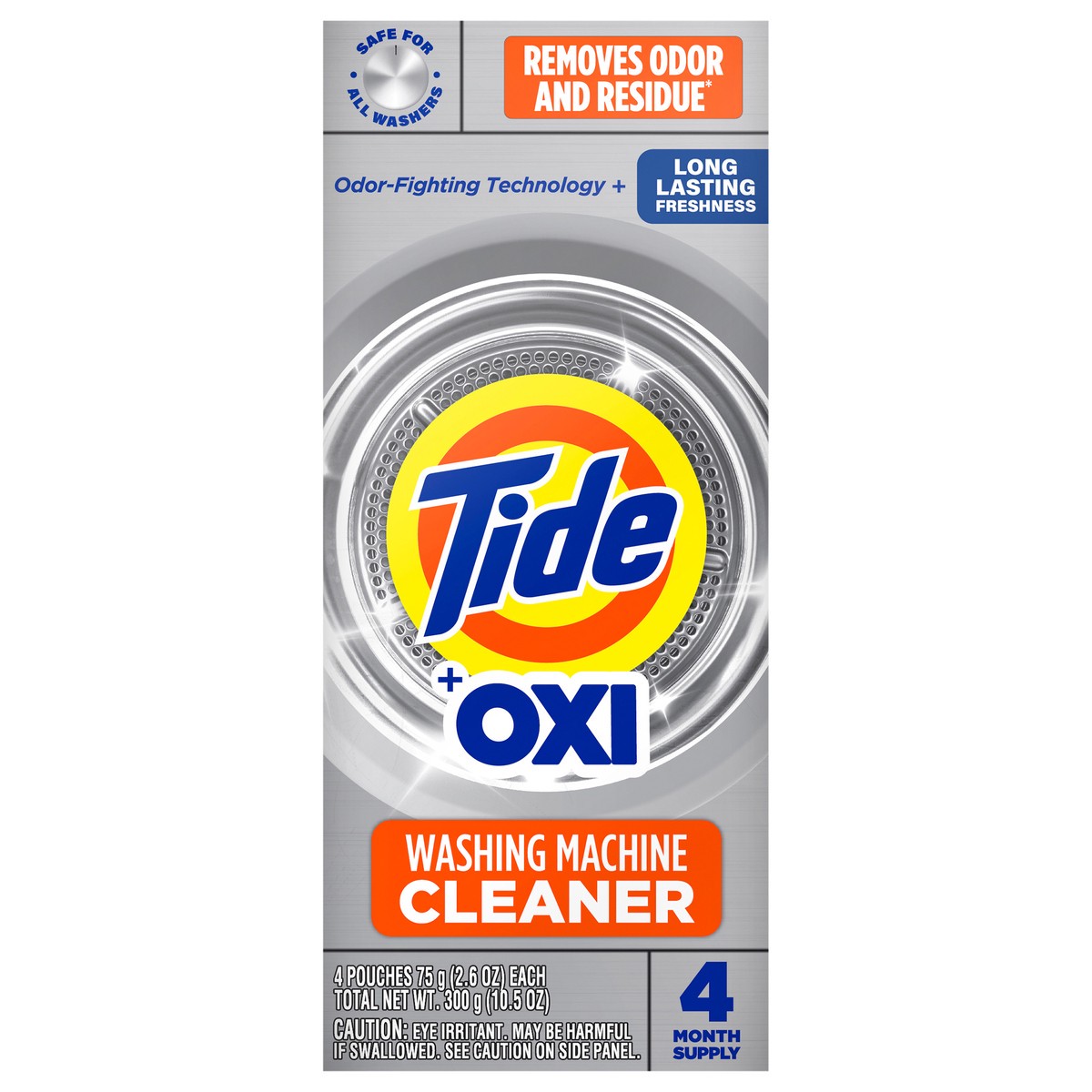 slide 1 of 8, Tide Washing Machine Cleaner 4 Month Value Pack 4 - 2.5 oz Pouches, 4 ct