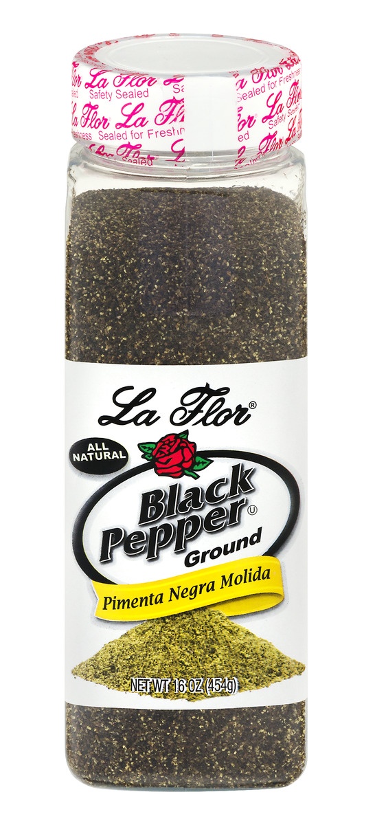 slide 1 of 1, La Flor Black Pepper Ground, 16 oz