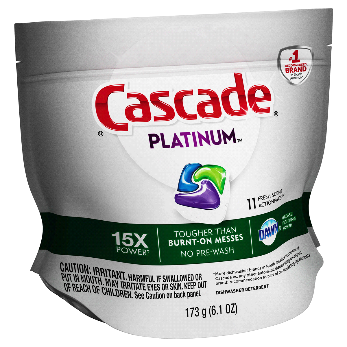 slide 3 of 3, Cascade Platinum Actionpacs Dishwasher Detergent Fresh Scent, 11 ct