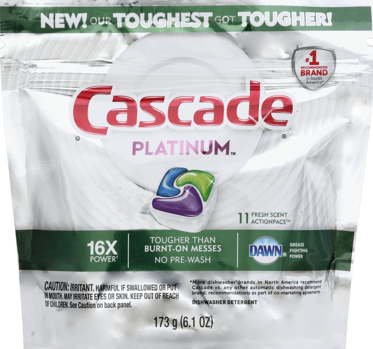 slide 1 of 3, Cascade Platinum Actionpacs Dishwasher Detergent Fresh Scent, 11 ct