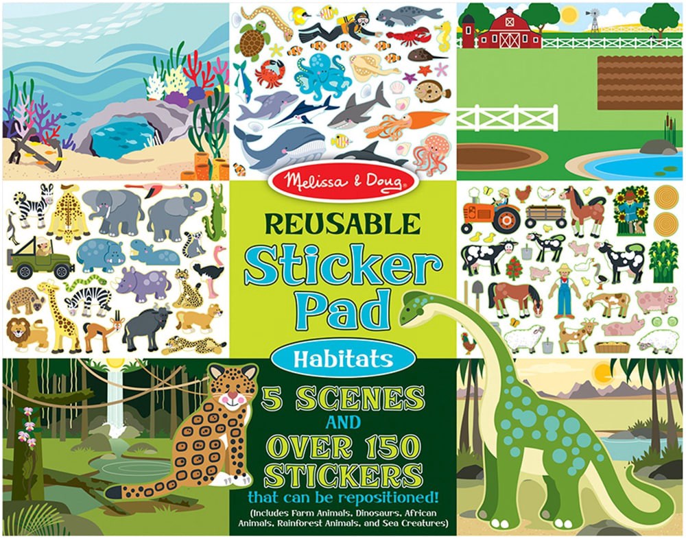slide 1 of 1, Melissa & Doug Reusable Sticker Pad Habitats, 1 ct
