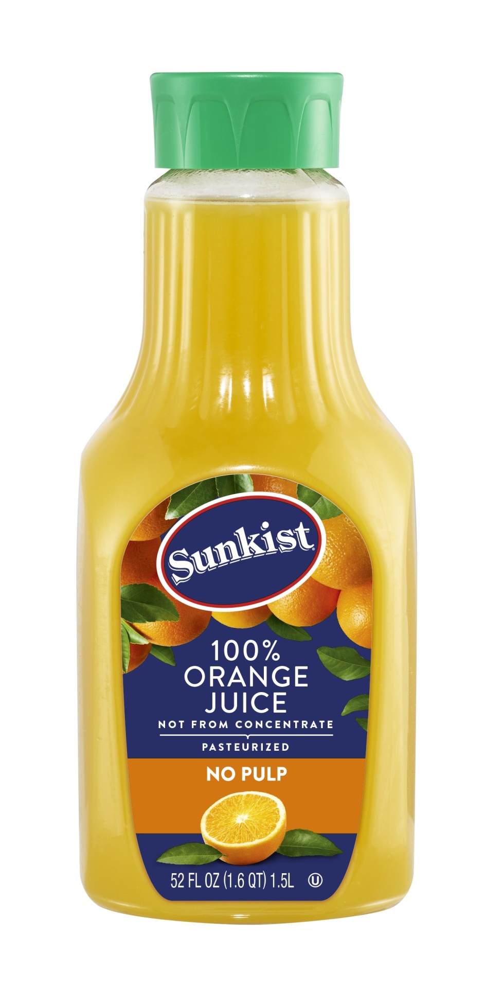 slide 1 of 1, Sunkist 100% Orange Juice, No Pulp - 52 oz, 52 oz