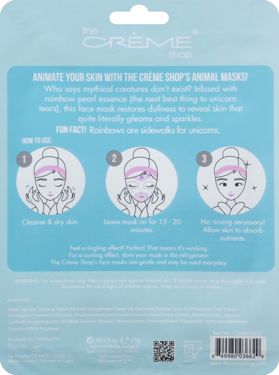 slide 6 of 8, The Crème Shop The Creme Shop Glow Up Skin Unicorn Face Mask, 0.88 oz