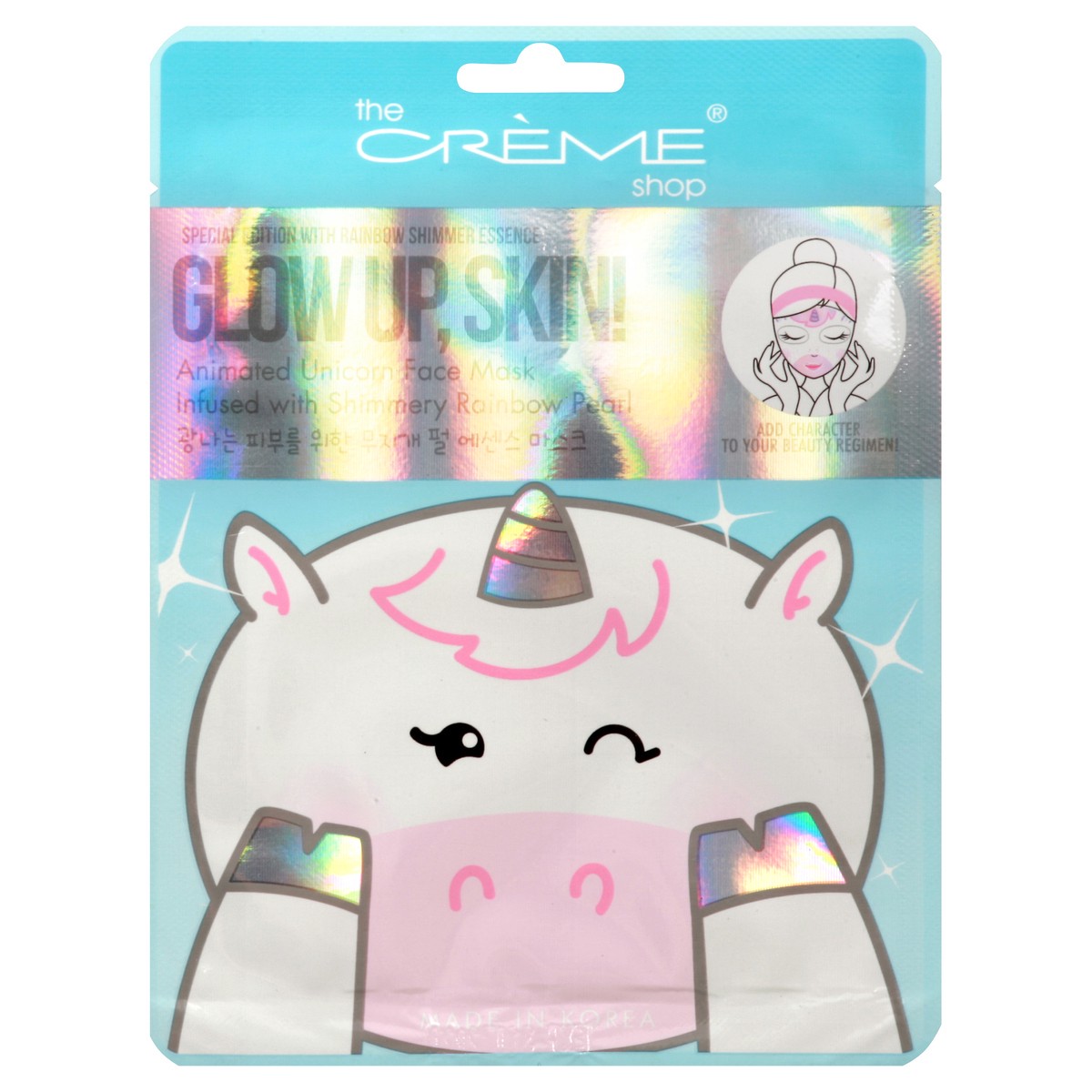 slide 7 of 8, The Crème Shop The Creme Shop Glow Up Skin Unicorn Face Mask, 0.88 oz