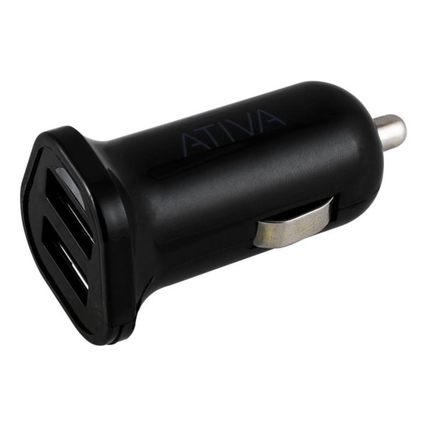 slide 1 of 3, Ativa Dual Usb Port Vehicle Charger, Black, 45863, 1 ct