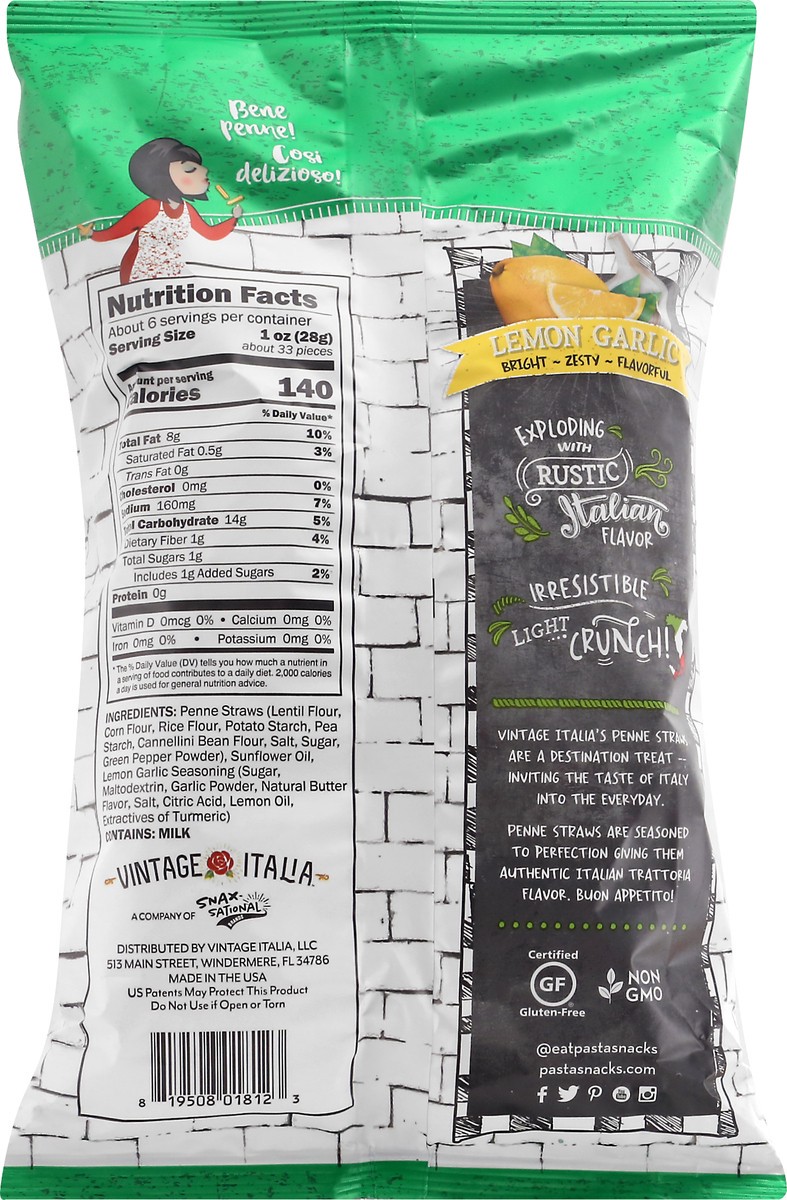 slide 11 of 12, Vintage Italia Lemon Garlic Penne Straws 6 oz, 6 oz