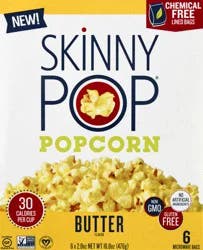 SkinnyPop Microwave Bags Butter Flavor Popcorn 6 ea