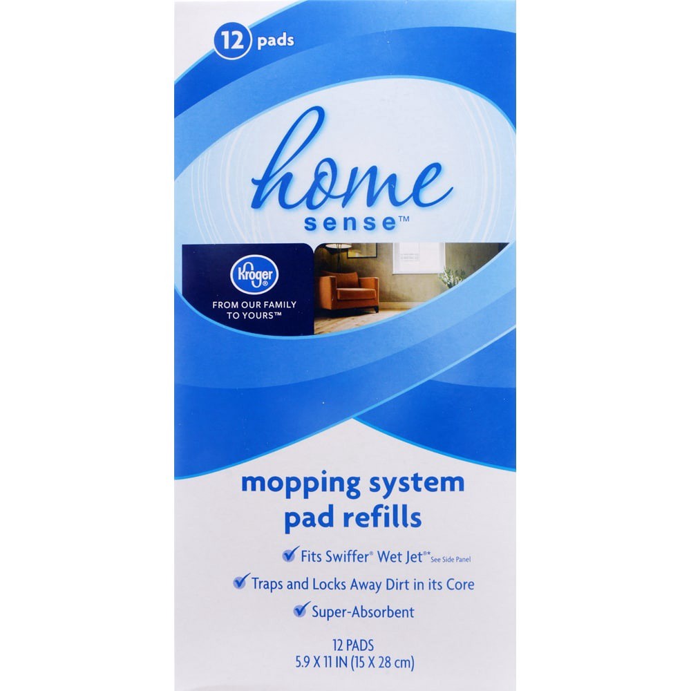 slide 1 of 1, Kroger Home Sense Mopping System Pad Refills, 12 ct