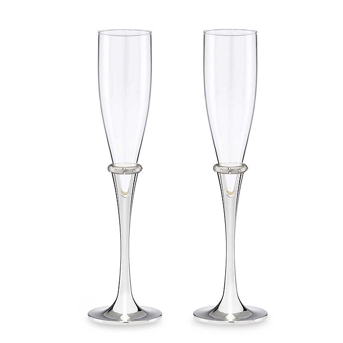 slide 3 of 3, Lenox Devotion Toasting Flutes, 2 ct