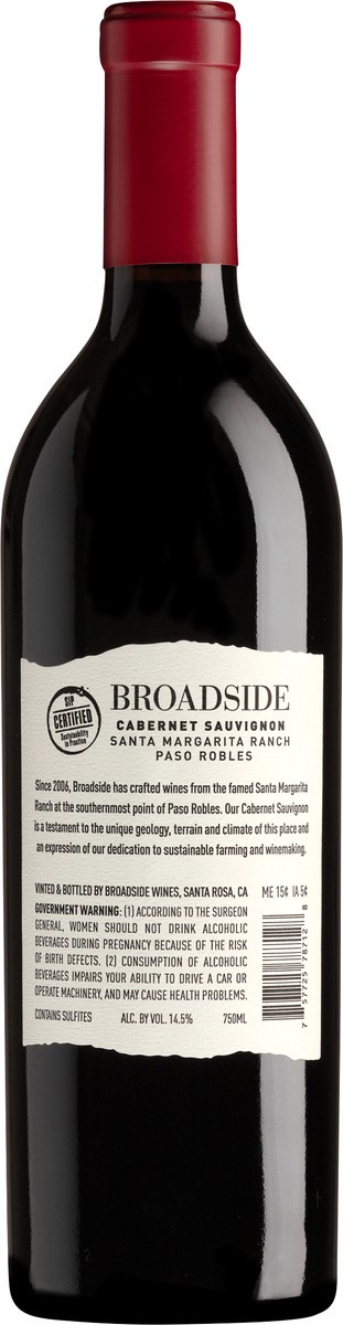 slide 3 of 6, Broadside Wines Santa Margarita Ranch Cabernet, 750 ml
