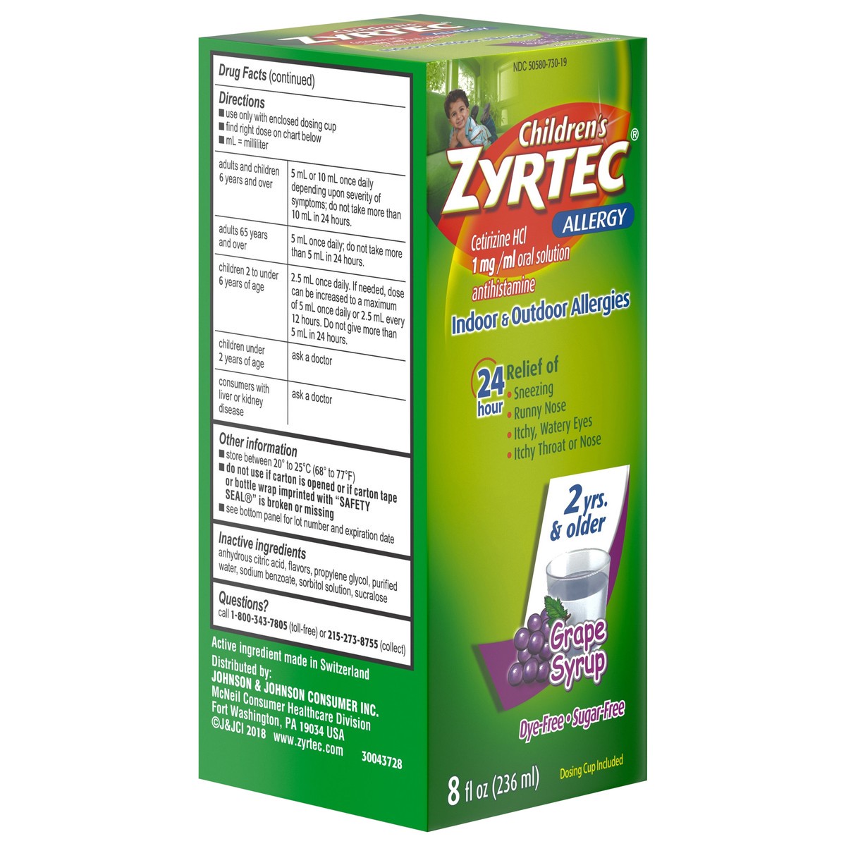 slide 11 of 13, Zyrtec Children's Zyrtec Allergy Syrup, Dye-Free, Sugar-Free, Grape, 8 Fl. Oz, 8 fl oz