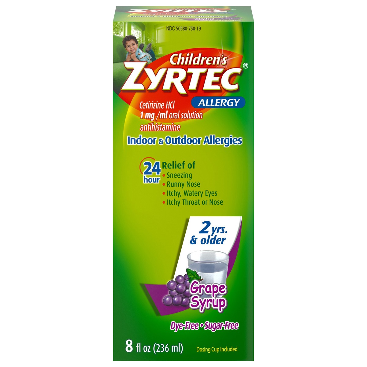 slide 1 of 13, Children's Zyrtec 24 Hour Allergy Syrup, Cetirizine, Grape, 8 fl. oz, 8 fl oz