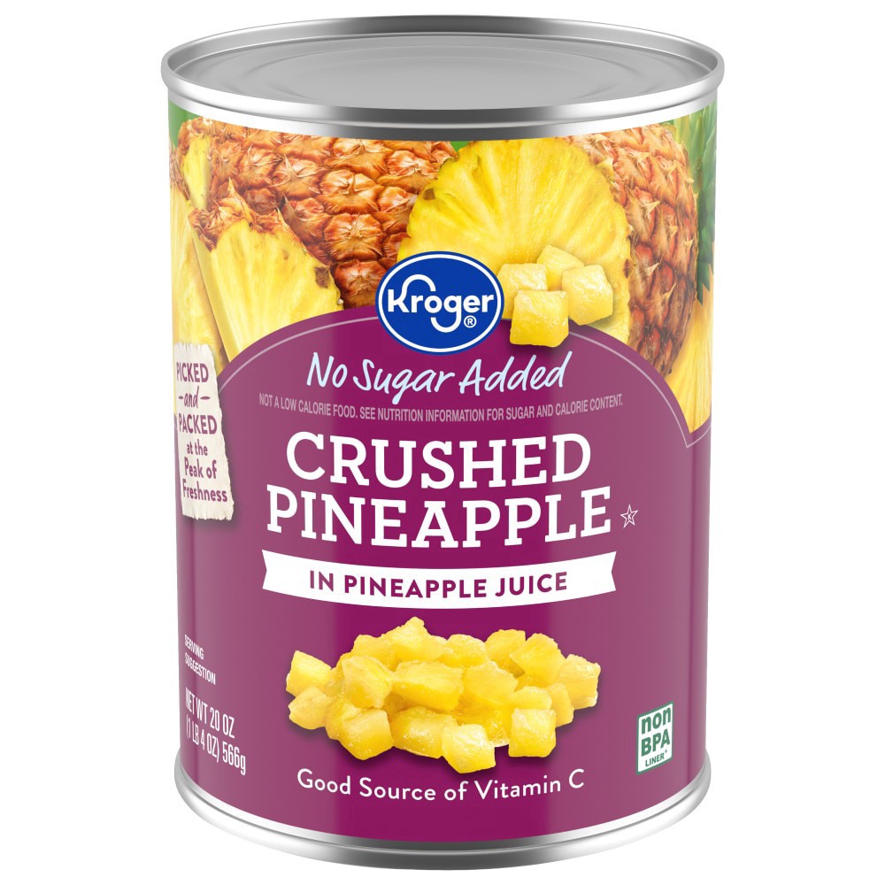 slide 4 of 4, Kroger Crushed Pineapple In Natural Juice, 20 oz