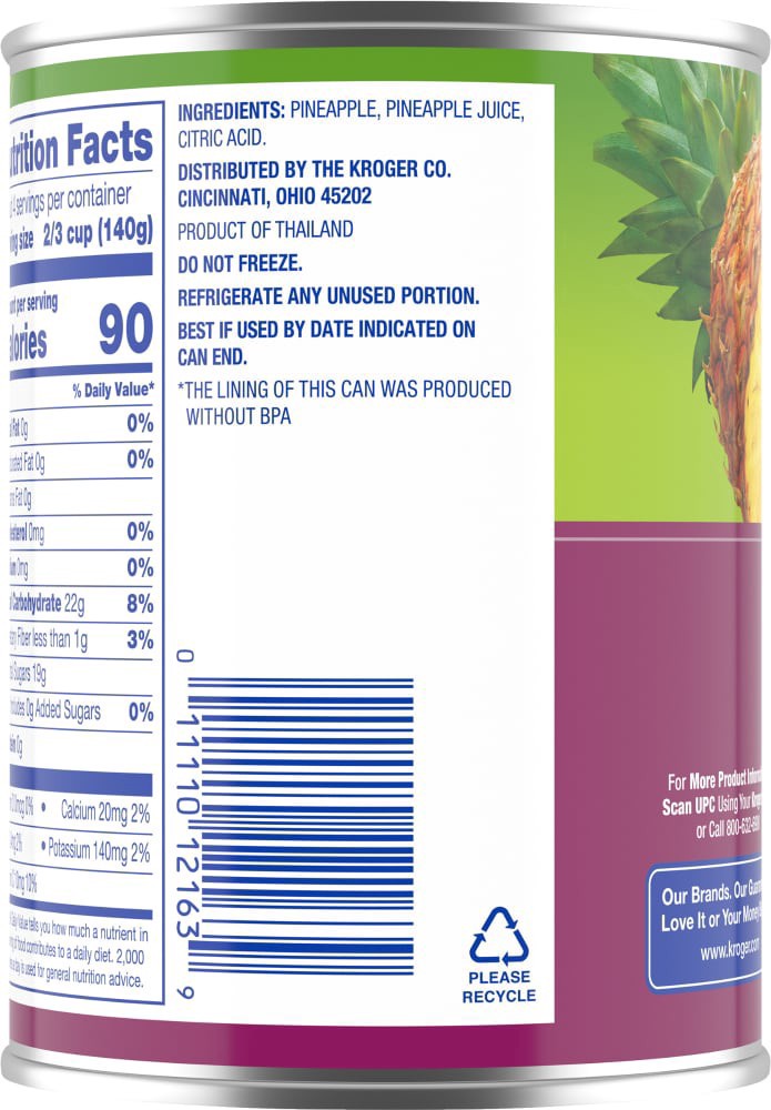 slide 3 of 4, Kroger Crushed Pineapple In Natural Juice, 20 oz