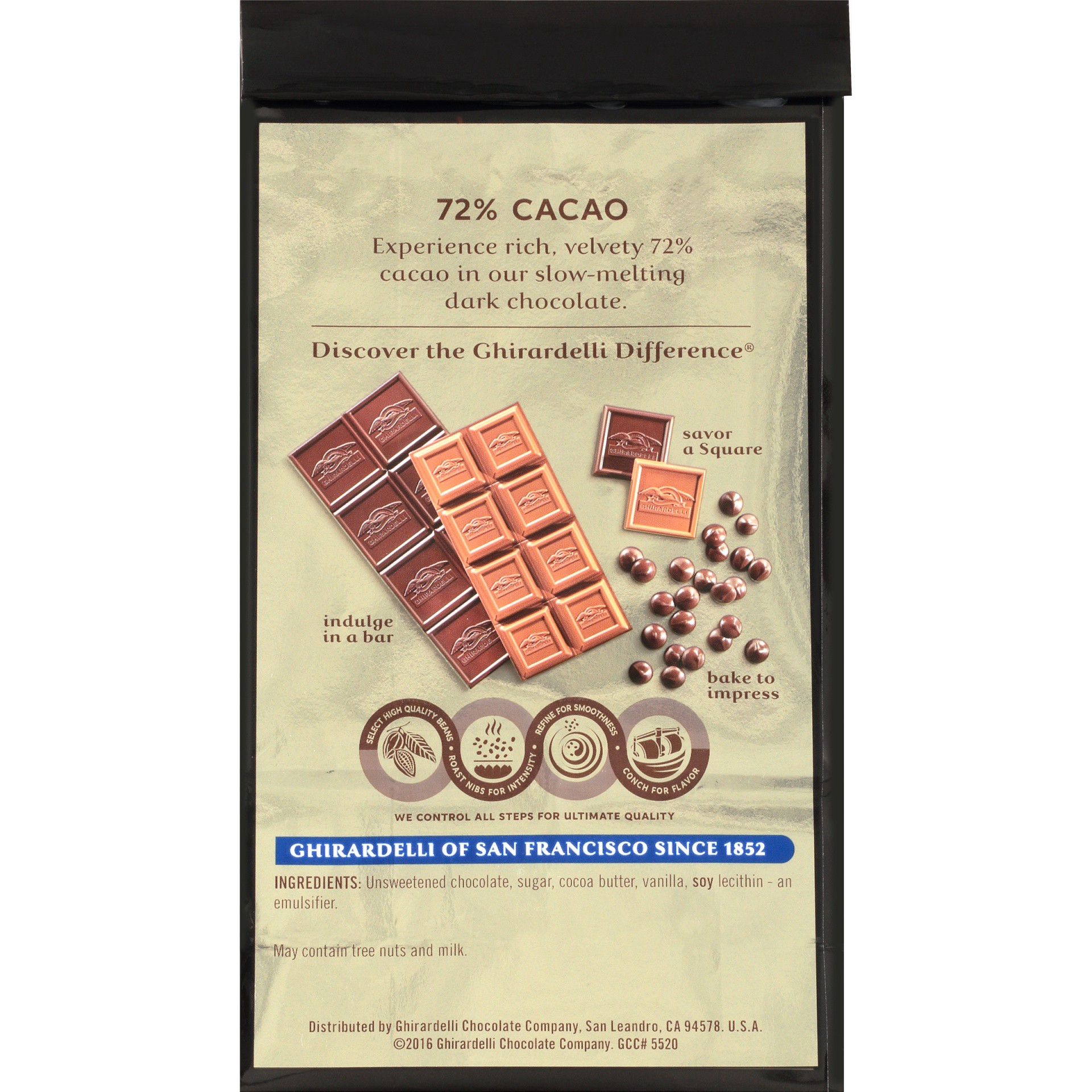 slide 6 of 6, Ghirardelli Intense Dark 72% Cacao Dark Chocolate Squares, 4.1 oz