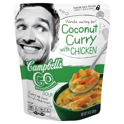 slide 1 of 1, Campbell's Go Coconut Curry With Chicken Soup, 14 oz