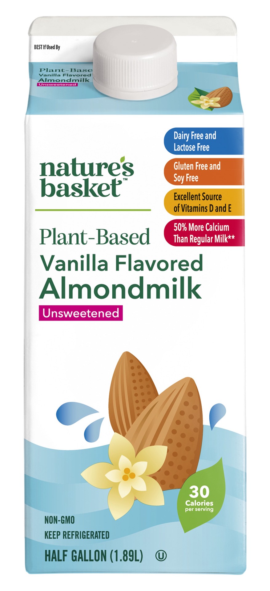 slide 1 of 1, Nb Unsweet Vanilla Almond Milk, 64 oz