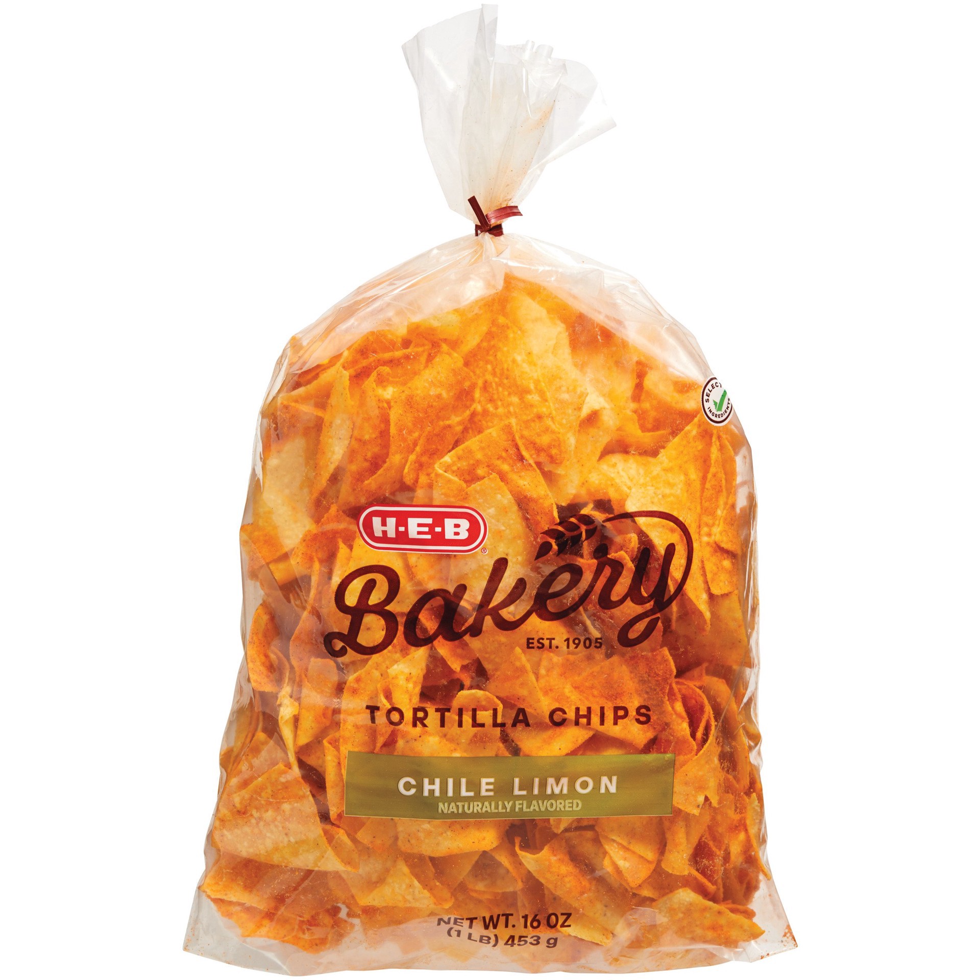 slide 1 of 1, H-E-B Bakery Tortilla Chips - Chile Limon Flavored, 16 oz