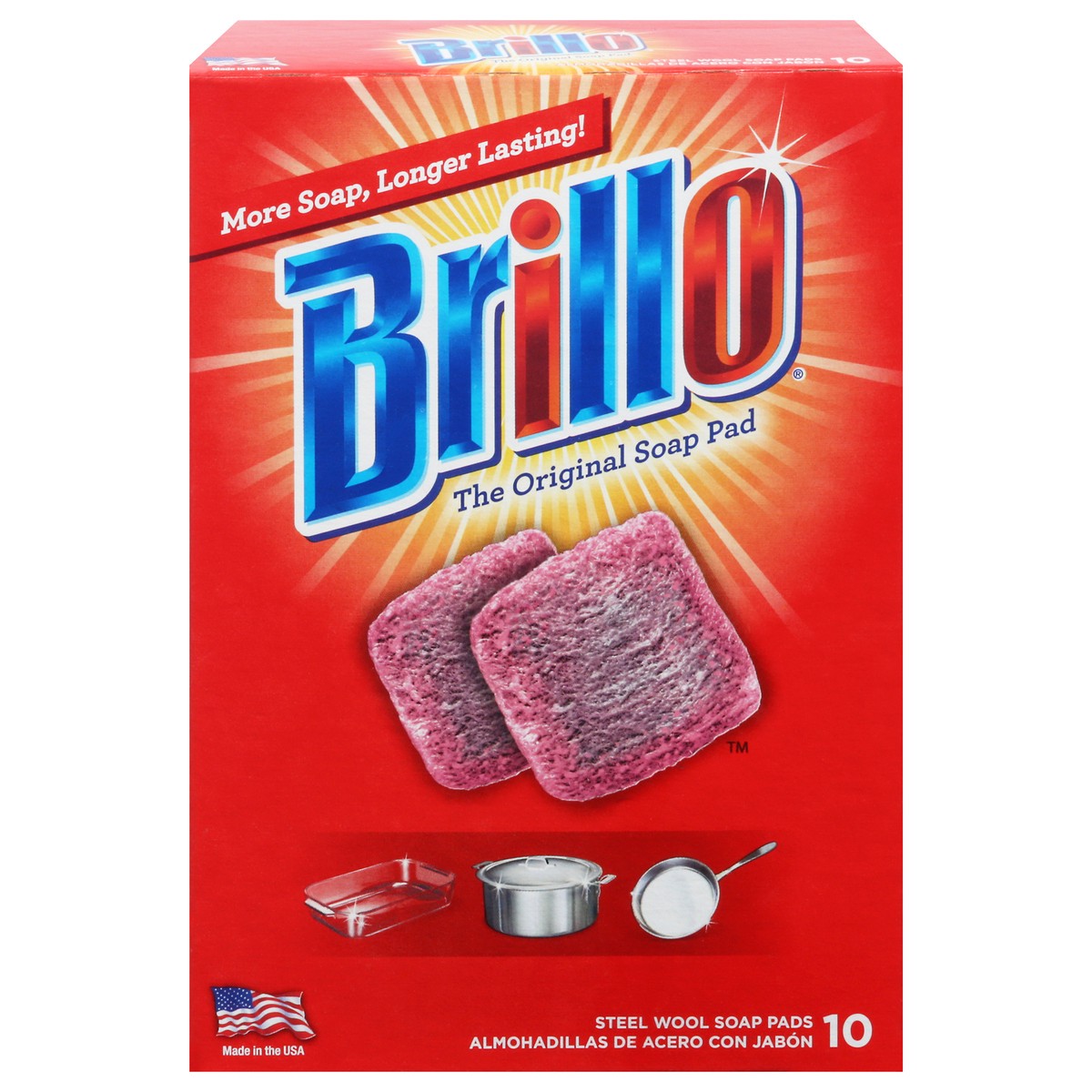 slide 1 of 9, Brillo Pads, 10 ct
