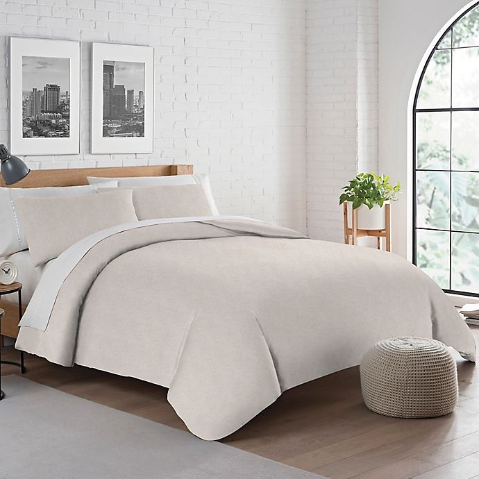 slide 1 of 3, Pure Beech Jersey Knit Modal King Duvet Cover Set - Oatmeal, 3 ct