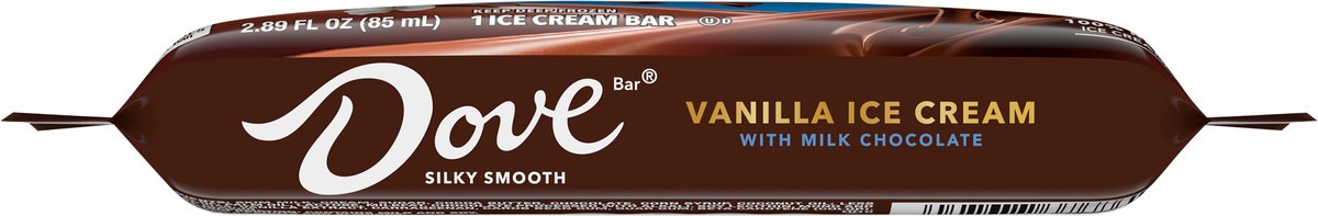 slide 2 of 9, DOVE Vanilla Ice Cream Bar Coated With Milk Chocolate, 1 ct, 2.89 fl oz